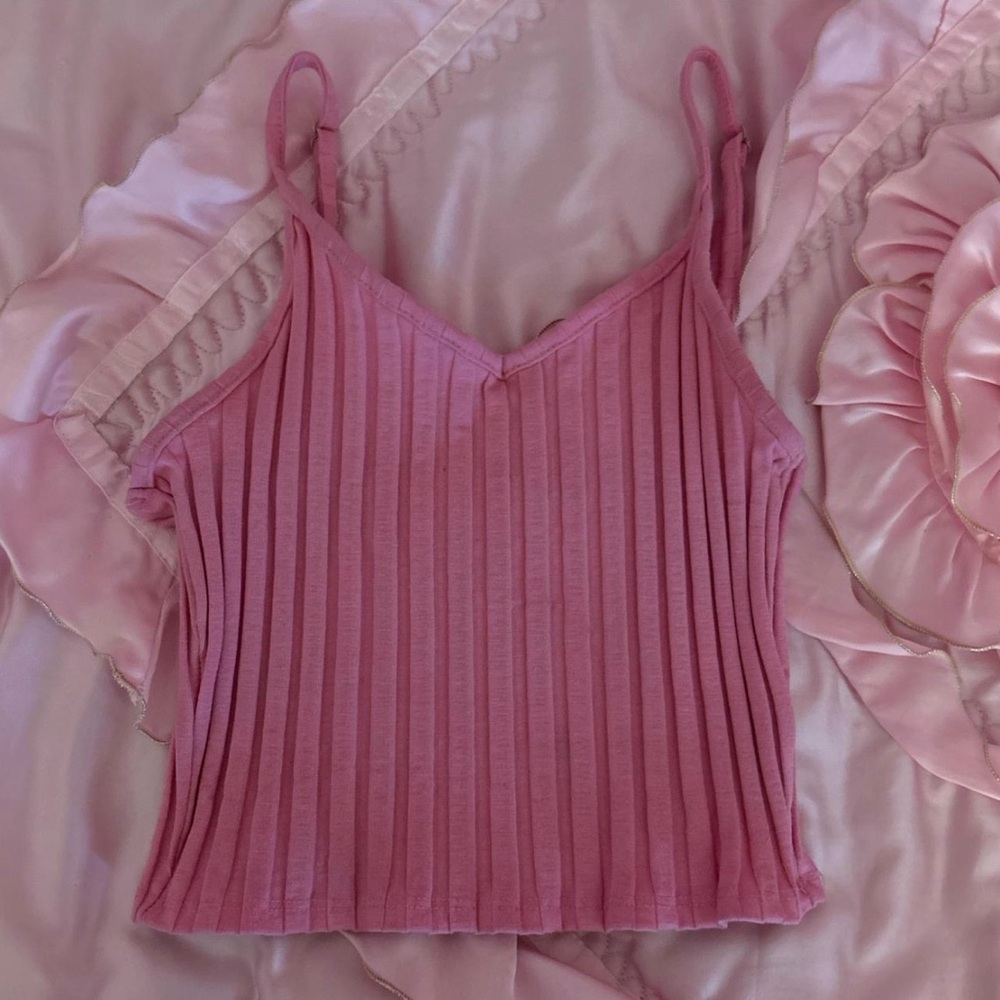 Pink Women's Cropped Tank Top